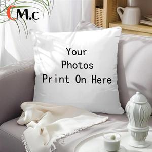 수유쿠션사진 로고가 있는 맞춤 쿠션 커버 DIY 장식용 베개 홈 데코 웨딩 애완동물 아기 프린트