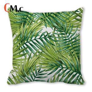 수유쿠션수채화 열대 녹색 잎 바나나 디지털 인쇄 짧은 플러시 베개 커버 소파 사무실 쿠션 홈 상품