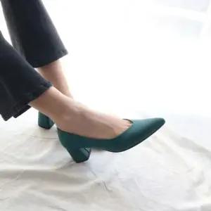 국산구두 국내제작 소가죽 뾰족코 브이라인 통굽 미들굽 하이힐Y