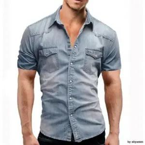 남자청남방 존존스 반팔 남자 청남방 GWM SD-200430