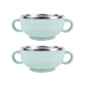 릴팡 유아식기 유아컵 스텐 국그릇 간식볼 민트 X2개 BNS