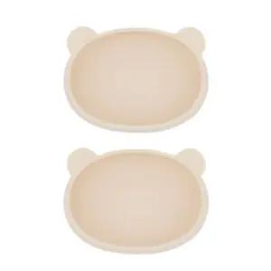 블루마마 곰돌이 실리콘 흡착 그릇 이유식기 피치X2 BNA