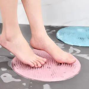 흡착식 원형 발브러쉬 등밀이 겸용 편한 발씻기 매트 Ics6+6rSf