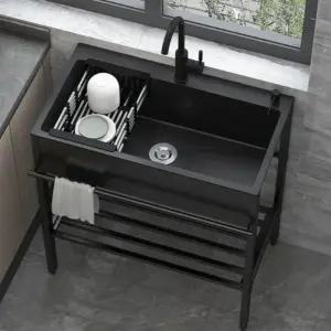 블랙 간이 싱크대 소형 건조대 스텐 사무실 세면대 가정용 모던 화장실