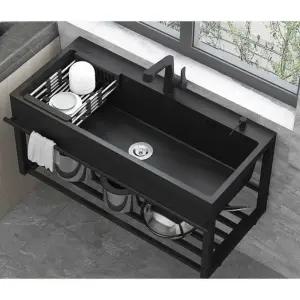 싱크대 탕비실 작은 블랙 씽크대 캠핑 스텐 소형 야외