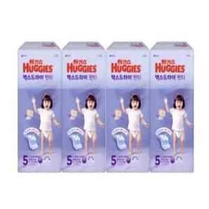 하기스 2025 맥스드라이 팬티 5단계 (여아) 44매 4팩