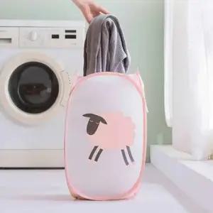 빨래 바구니 그레이 접이식바구니 메쉬빨래바구니 인