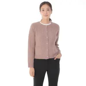 베네뜨 꽈배기가디건 여성 여자 니트 케이블니트 - 브라운, S