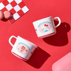 산리오 헬로키티 손잡이 납작컵 200ml 1개 멜라민 유아 아동 어린이 캐릭터 선물 물컵 어린이집 유치원