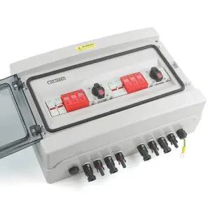 호환 1000V PV 결합기 2입력 2출력 IP65 방수 DC 퓨즈 절연 스위치 SPD 벽걸이형 방진 서지 번개 보호