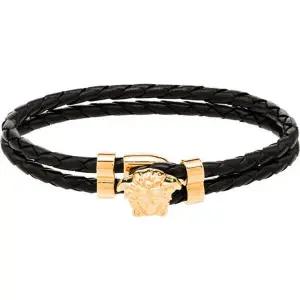 (당일) 25SS 베르사체 메두사 골드 블랙 가죽 팔찌 DG05579 DMTN D41O