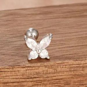 스터드 스타일 귀걸이 한 쌍 포인트 장식 연출 나비 스터드 여성