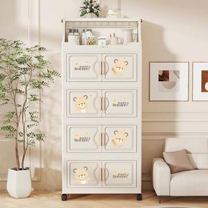 옷정리함 거실 아이들 간식 침실용 다층 수납장 이동식 선반 침대 테이블 가정 정리함