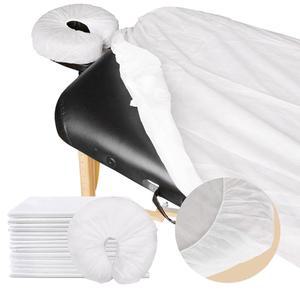 일회용 맞춤형 마사지 테이블 시트 100개 세트 - 통기성 스파 침대 50개와 얼굴 거치대 커버/헤드레스트 커버 50개