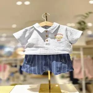 [블루독베이비 10] 26SS신상(BL) 미니도기포인트상하세트(백일돌아기옷) 4631361003