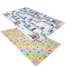 자동차놀이 도로그림 140x170 두툼한 양면 놀이방매트 신생아 아기 거실 충격흡수 미끄럼방지