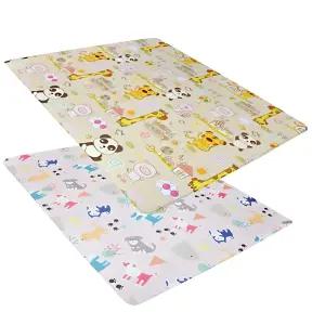걸음마연습 미끄럼방지 논슬립 동물그림 양면 놀이방매트 140x220 아이발소리 배밀이아기 층간소음 신생아