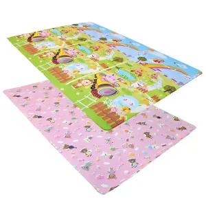 배밀이아기 방수 KC인증 140 x 200 양면 놀이방매트 안전보호 걸음마연습 거실 아이발소리 유아