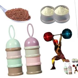 퍼플 민트 3단 가루 프로틴 소분 용기 미니사이즈 프로틴분할통