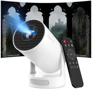 내장 앱 미니 프로젝터, 와이파이 및 블루투스 지원, 4K, 휴대용 5W 사운드 베이스 스피커, 170 ANSI, 안드로이드, 자동 세로 키스톤 210 회전식 프로젝터