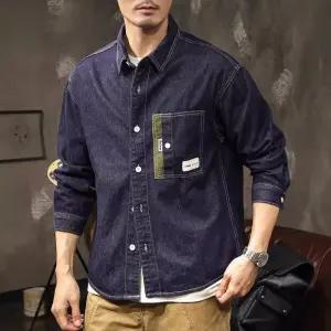 샤오원샵 데님 남성 빈티지 가을 키작남 셔츠 코트 봄가을 루즈핏 자켓 상의 꾹3