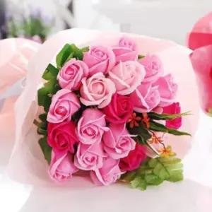 발렌타인데이 꽃다발 토퍼 선물 여자친구 생일 장미 졸업식 기념일 핑크 입학식 20송이