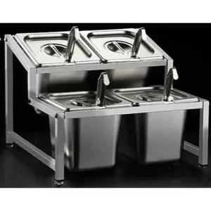 업소용 바트 스테인레스 양념박스세트 토핑 사각 반찬통