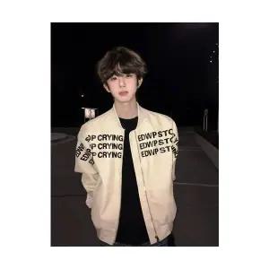 코아픽샵 남자 야구복 키작남 봄가을 레터링 항공 오버핏 점퍼 꾹3