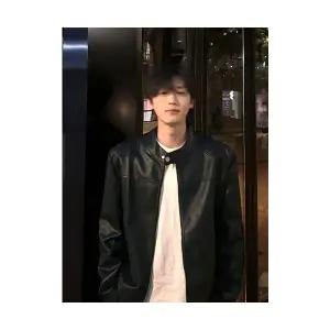 코아픽샵 남자 가죽 키작남 재킷 쇼트 항공 차이나 점퍼 꾹1