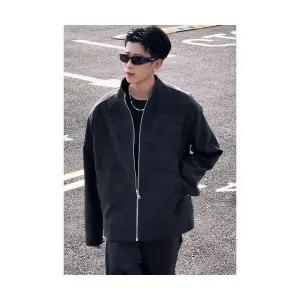 코아픽샵 남사친 봄 키작남 재킷 파일럿 차이나 쇼트 가죽 야구복 코트 항공 점퍼 나염 꾹1