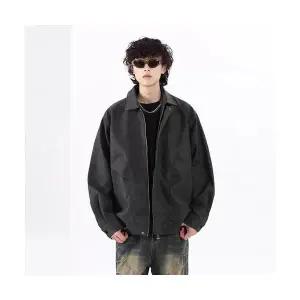 코아픽샵 남성 빈티지 재킷 커플 메일라드 항공 키작남 코트 라이더 가죽 점퍼 봄가을 터틀넥 꾹3