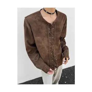 코아픽샵 남자 빈티지 봄가을 키작남 점퍼 마이야르 스트링 카디건 항공 가죽 코트 꾹3