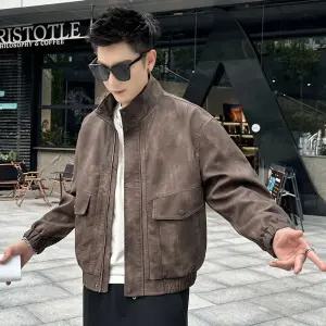 코아픽샵 가을 남사친 키작남 항공 점퍼 데이터 레더 재킷 코트 루즈핏 라이더 상의 꾹3