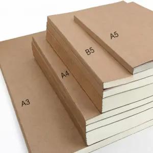 두꺼운 모눈 빈티지 노트 크라프트지 연습장 B5 A4 무지 A5 B5 크래프트 80매 가로선