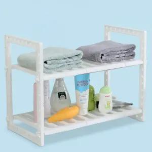 2단 싱크대 하부 선반 주방 정리대 길이조절 확장형 다용도 수납장 싱크인