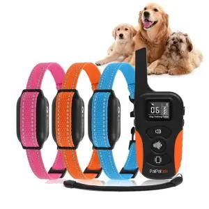 호환 진동 경고음 잠금 장치 방수 및 개 훈련용 목걸이가 있는 3300ft 진동 목걸이 3마리 개용 버즈 목걸이