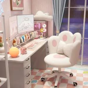 책장 데스크 고등학생 책상 화이트 조립식 오른쪽에 컴퓨터