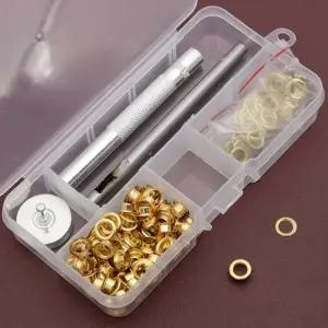 천막고리 펀칭버클 캠핑 텐트 로프 부품 고정 세트 말뚝 5mm 골드