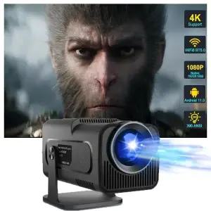 호환 HY320 4K 안드로이드 11 프로젝터 네이티브 1080P 400ANSI 듀얼 WiFi6 BT5.0 홈 시네마 야외 휴대용