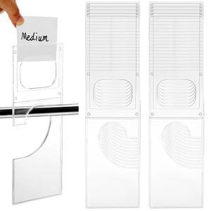 캐스플라이 10팩 의류 선반 사이즈 라벨 백화점 옷걸이 투명 직사각형 옷장 플라스틱 정리 구분