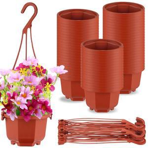 로시아 50개 3.7인치 플라스틱 걸이 걸이식 현관( 바구니 홀더 발코니 가든 화분 3.7인치) 홈 야외