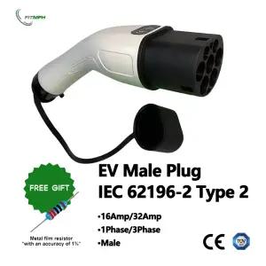 호환 FITMPH 유형 2 EV 충전기 수 플 IEC 62196-2 커넥터 방수 내구성 설치가 용이함 예비 교체 부품