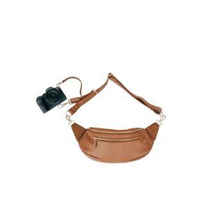 rr ruby+rae 사이드킥 카메라 가방 u2013 컴팩트, 가죽, 보호용 스웨이드 인테리어의 핸즈프리 크로스바디, 브라운