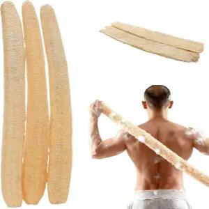 저우보트 3 PCS 27.6-31.5인치 대형 천연 루파 스펀지 각질 제거 스크러버 남성용 샤워 목욕 바디 접시