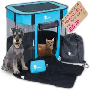 휴대용 강아지 놀이펜 - 고양이용 애완동물 상자 실내 소형견용 접이식 패브릭 팝업 키튼 경량 여행 텐트