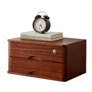 원목 소형 서랍장 빈티지 위 우드 사무실 정리함 수납장 잠금 데스크 책상