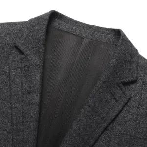 썬더볼츠 남사친 남성용 캐주얼 겨울 가을 정장 카디건 싱글 체크 브이넥 KKE1