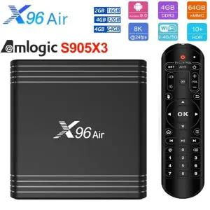 호환 X96 에어 암로직 S905X3 안드로이드 9.0 스마트 TV 8K 1000M 미디어 플레이어 2.4G 5G 와이파이 4GB 6