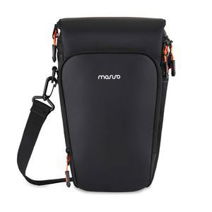 MOSISO 카메라 가방, 렌즈 키트가 장착된 DSLR SLR 카메라용 탑 액세스 크로스바디 숄더백, 레인 커버 및 조절 가능한 스트랩이 있는 패딩 케이스, 캐논용 사진 가방 /니콘 /소니, 블랙