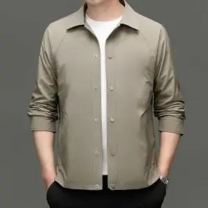 픽호샵 남성용 봄 가을 캐주얼 키작남 야상사파리 칼라 자켓 상의 야상 슬림핏 코트 꾹3